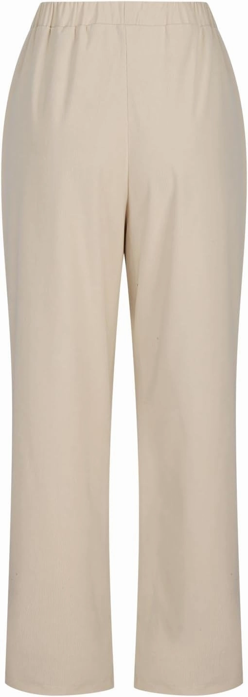 Casual Corduroy Pants for Women Solid Elastic High Waist Pants Loose Comfy Straight Leg Pants Loose Comfort Trousers