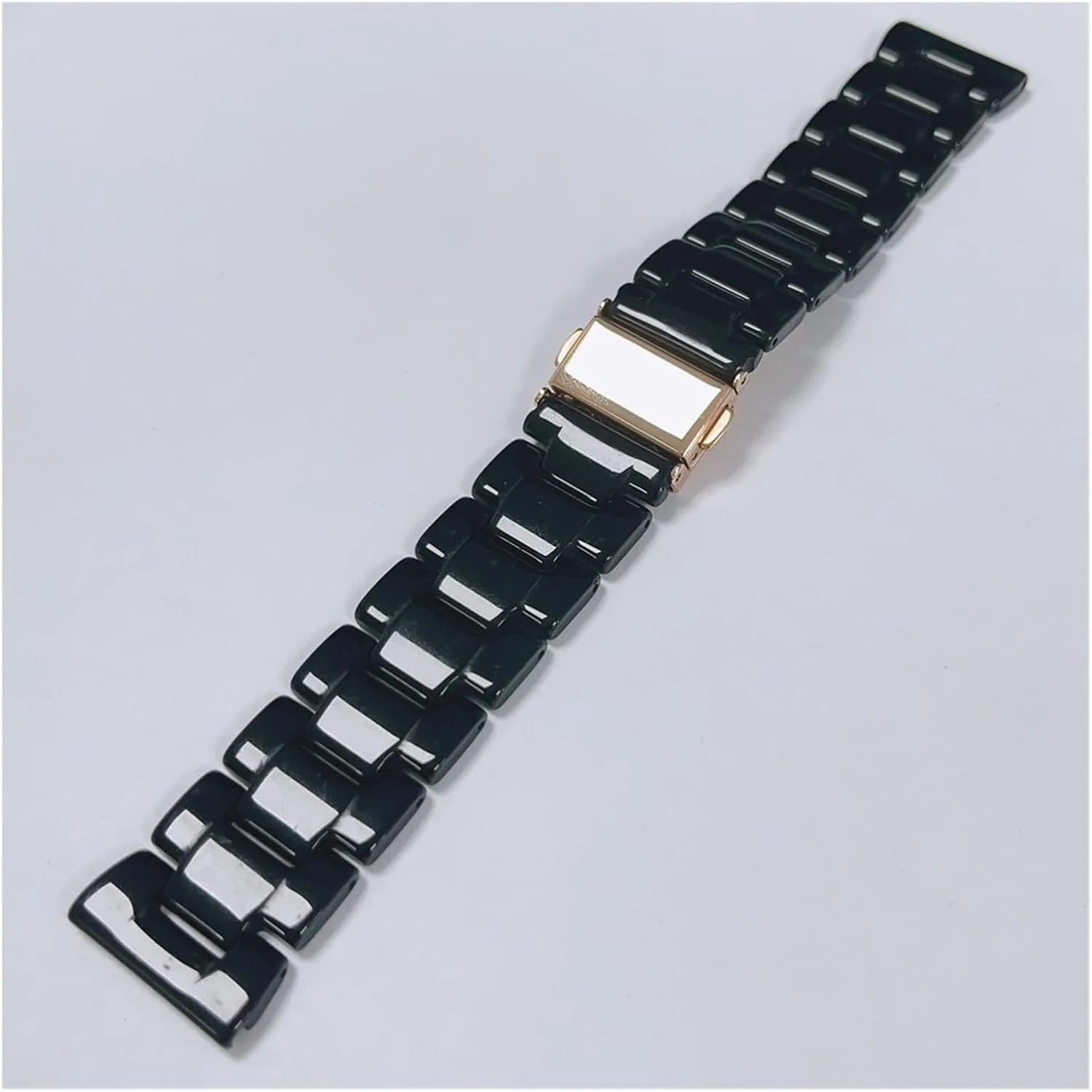 Ceramic Watch Strap Stainless Steel Folding Buckle Replacement Wristband Quick Release Bracelet 20mm 22mm Suitable for Men Women Watch Accessories(Blue,22mm)