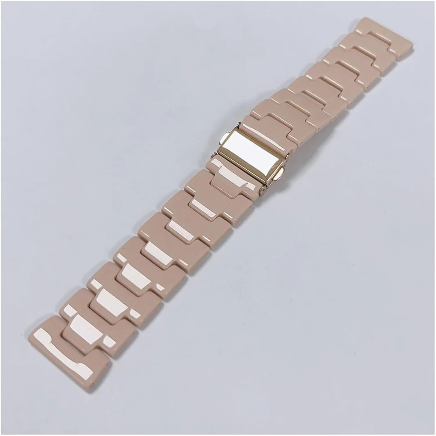 Ceramic Watch Strap Stainless Steel Folding Buckle Replacement Wristband Quick Release Bracelet 20mm 22mm Suitable for Men Women Watch Accessories(Blue,22mm)