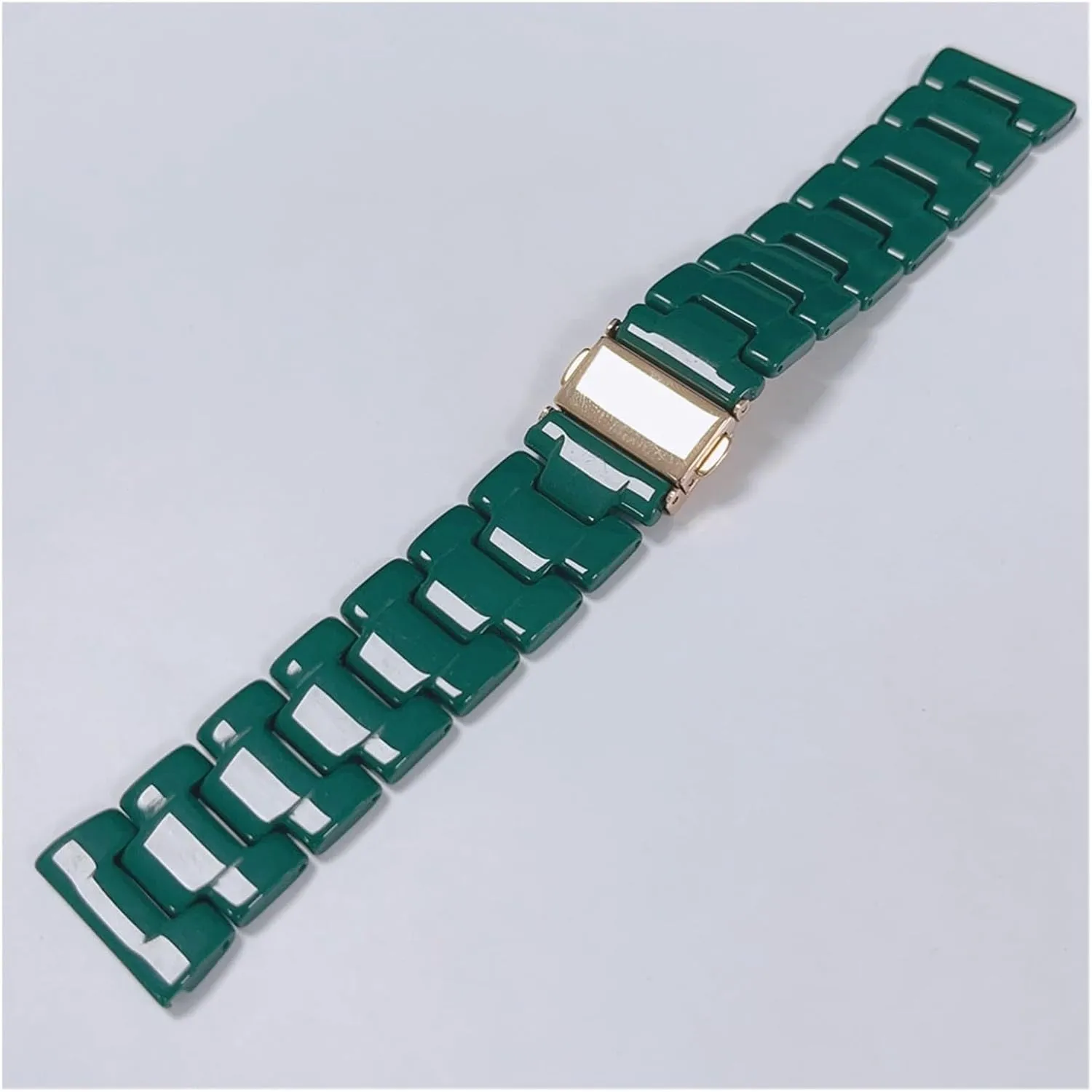 Ceramic Watch Strap Stainless Steel Folding Buckle Replacement Wristband Quick Release Bracelet 20mm 22mm Suitable for Men Women Watch Accessories(Blue,22mm)