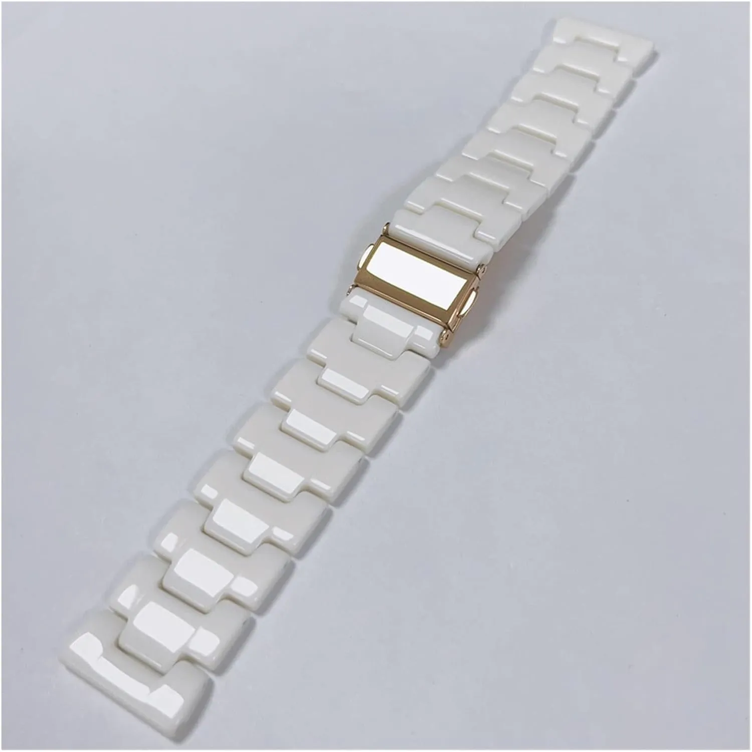 Ceramic Watch Strap Stainless Steel Folding Buckle Replacement Wristband Quick Release Bracelet 20mm 22mm Suitable for Men Women Watch Accessories(Blue,22mm)