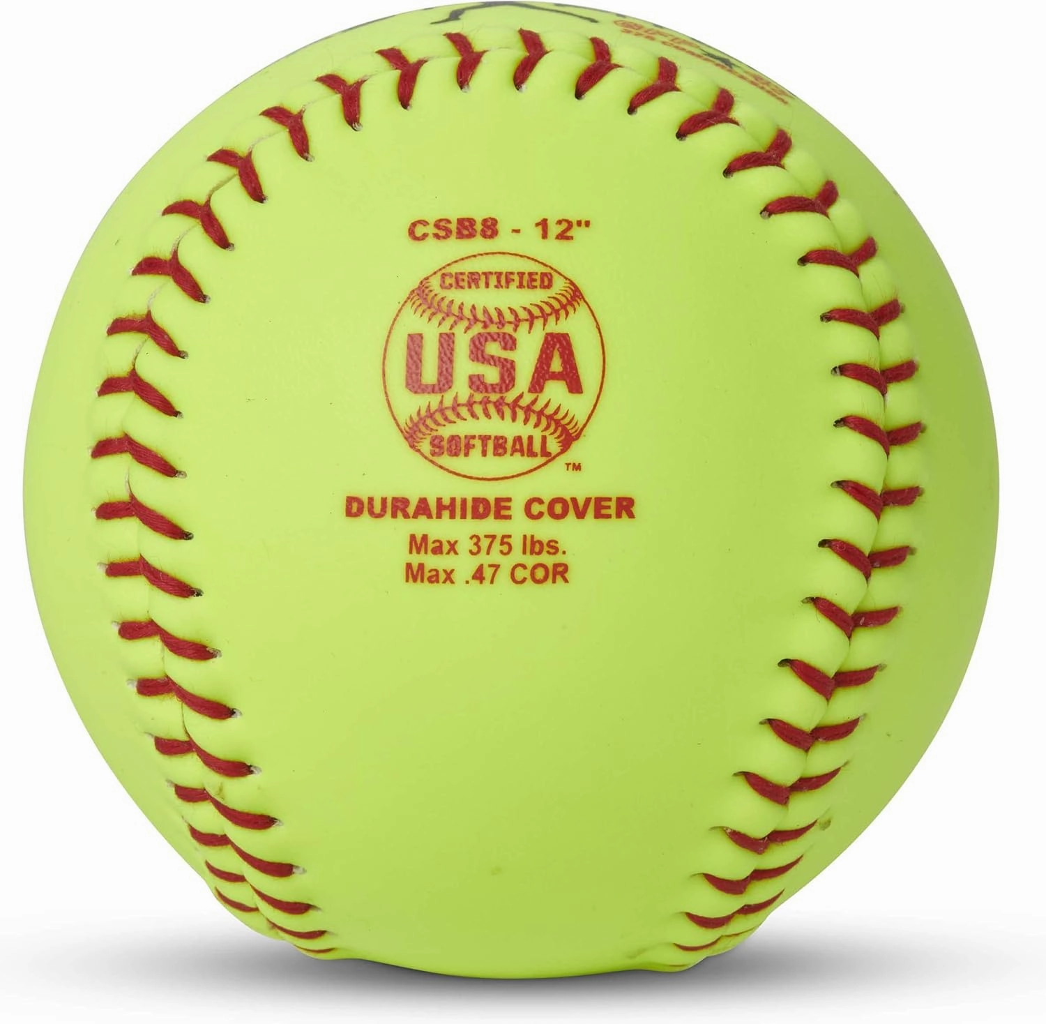 CHAMPRO ASA Fast Pitch .47 COR 375 Compression Poly Synthetic Cover Red Stiches Optic Yellow 12 PK