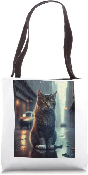 City Whiskers - Rainy Day Contemplation Tote Bag