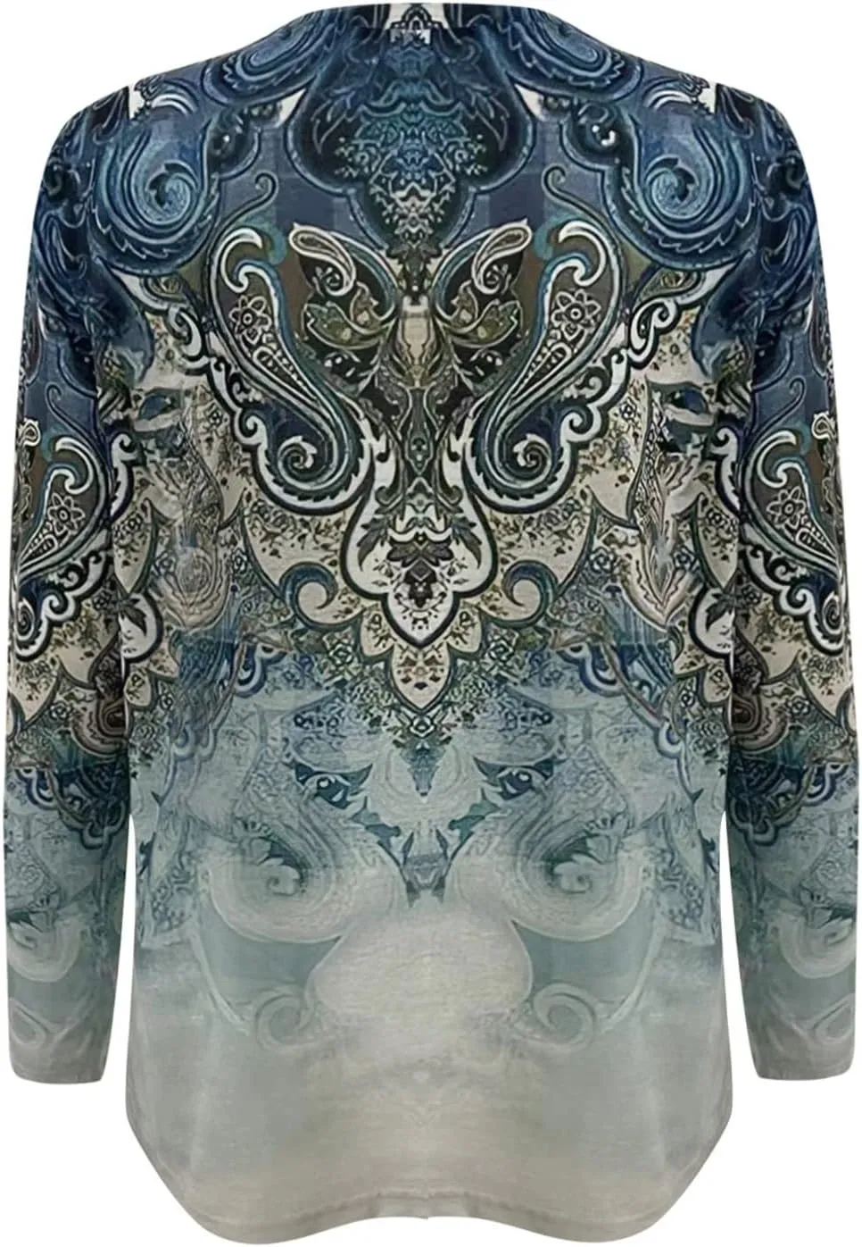 Classic Oversized School Tops for Women Three Quarter Sleeve Summer Floral Softest Tee Thin V Neck Relaxed