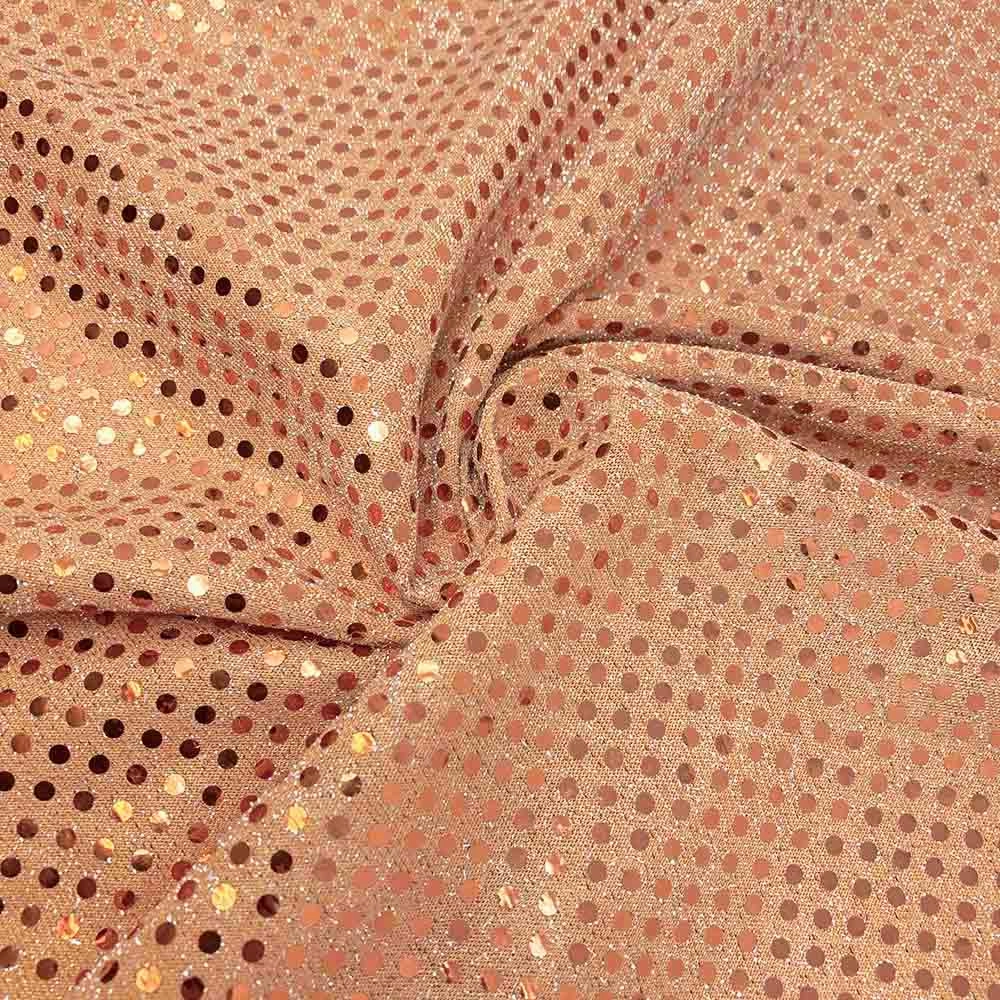 CLAUDIA SHINY TWO-TONE TRANS KNIT SEQUINS MATERIAL