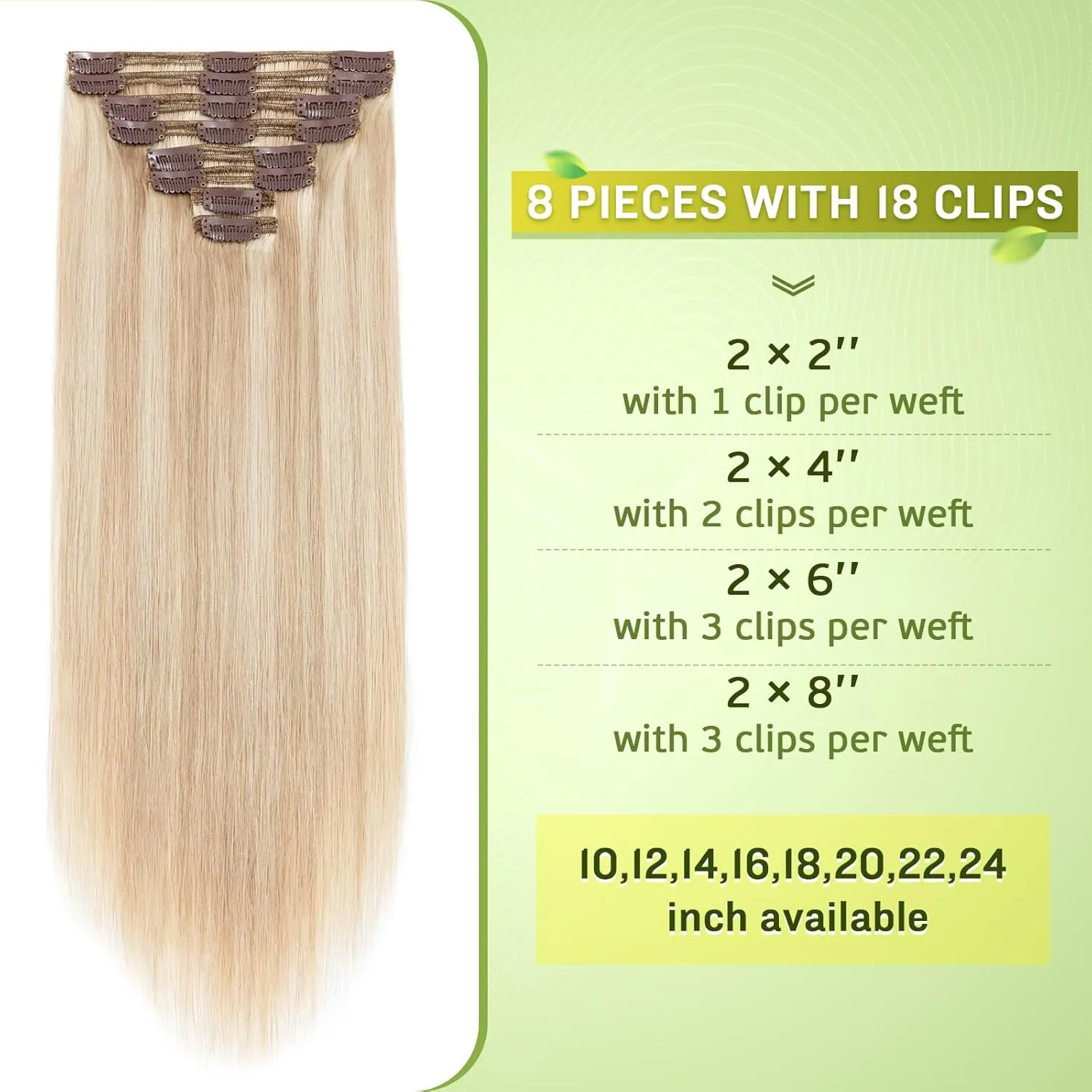 Clip in Hair Extensions Real Human Hair, MY-LADY Human Hair Clip in Extensions, 10Inch 110g 8Pcs Hair Extensions Clip ins, Seamless Clip in Hair Extensions Human Hair Light Ash Blonde/Bleach Blonde
