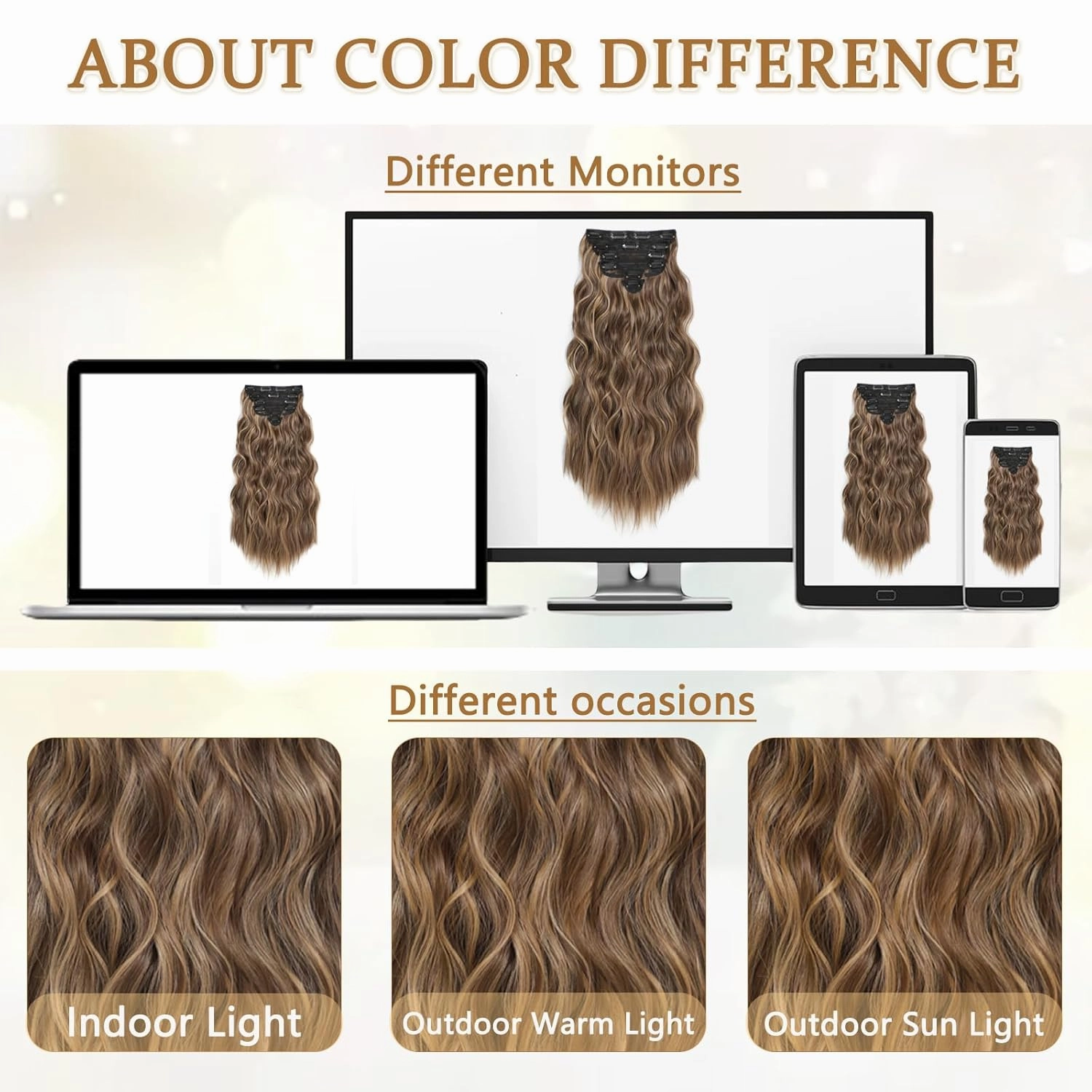 Clip in Hair Extensions for Women, 6PCS Long Wavy Curly Clip on Hair Extensions 20 Inch Ash Brown Mixed Ash Blonde Synthetic Hairpieces