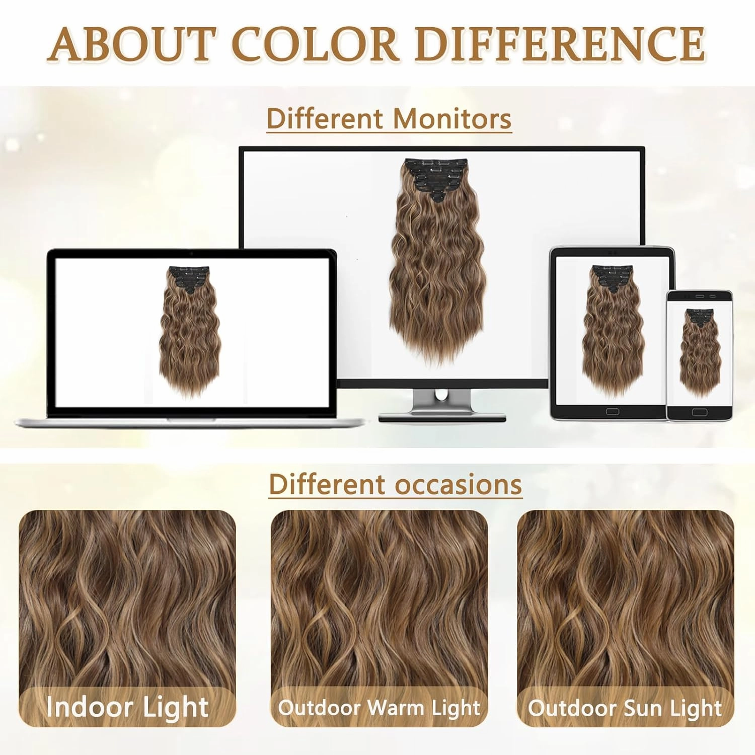 Clip in Hair Extensions for Women, 6PCS Long Wavy Curly Clip on Hair Extensions 20 Inch Blonde Mixed Bleach Blonde Synthetic Hairpieces