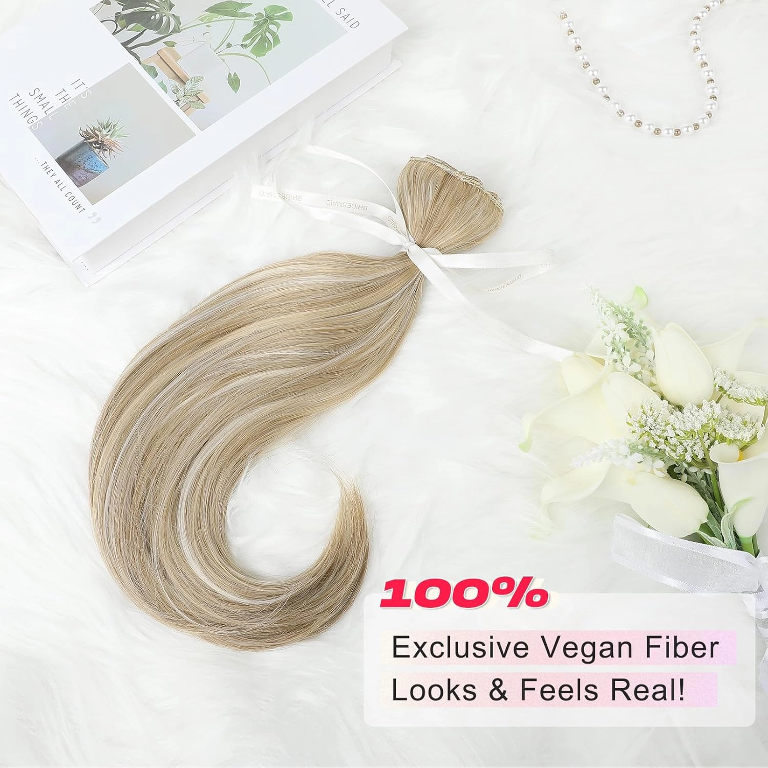 Clip in Hair Extensionss, 4PCS Hair Extensions 14" Short Layered Cut Hair Extensions Invisible Lace Weft Natural Soft Hairpieces for Women - Ash Blonde with Highlights