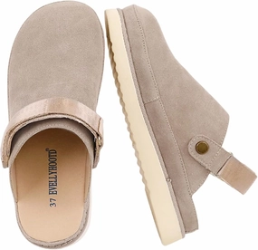 Clogs for Women Platform Genuine Leather Suede Women's Mules & Clogs with Strap Slip on Shoes Sandals Arch Support Adjustable Slip-On Indoor and Outdoor