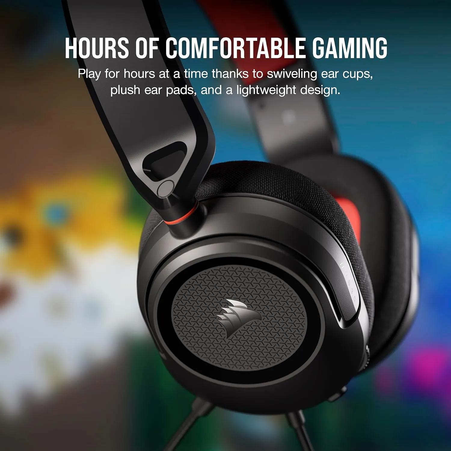 Corsair HS35 v2 Multiplatform Wired Gaming Headset – Flexible Omni-Directional Microphone – Universal 3.5mm Connection – PC, Mac, PS5, PS4, Xbox, Nintendo Switch, Mobile – Red