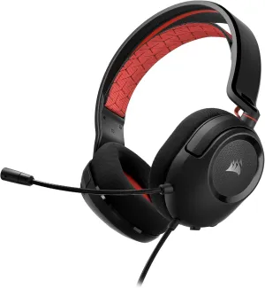 Corsair HS35 v2 Multiplatform Wired Gaming Headset – Flexible Omni-Directional Microphone – Universal 3.5mm Connection – PC, Mac, PS5, PS4, Xbox, Nintendo Switch, Mobile – Red