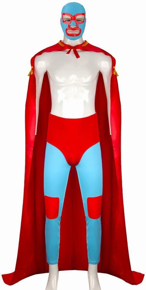 Costume Cosplay Outfit Cape with Mask Crazy Priest Red Long Cloak