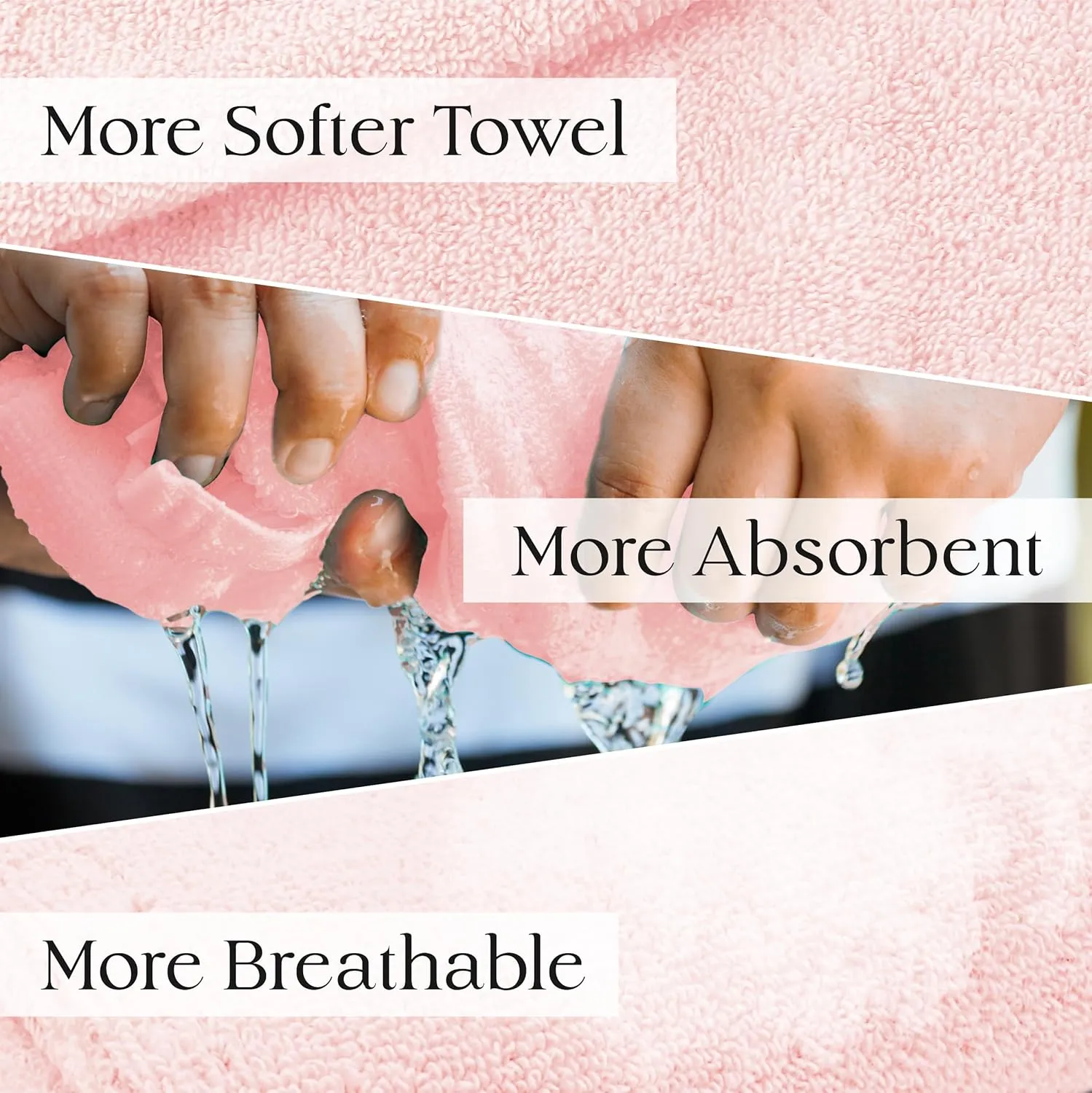 Cotton Hair Towel Wrap for Women/Kids | Quick Dry, Soft & Absorbent 420 GSM Hair Wrap Towels with Double Button | Anti Frizz, Non Microfiber Hair Turbans for Curly, Long Hair (White Pink Lilac)
