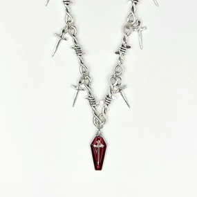 Crimson Dagger Pendant Necklace