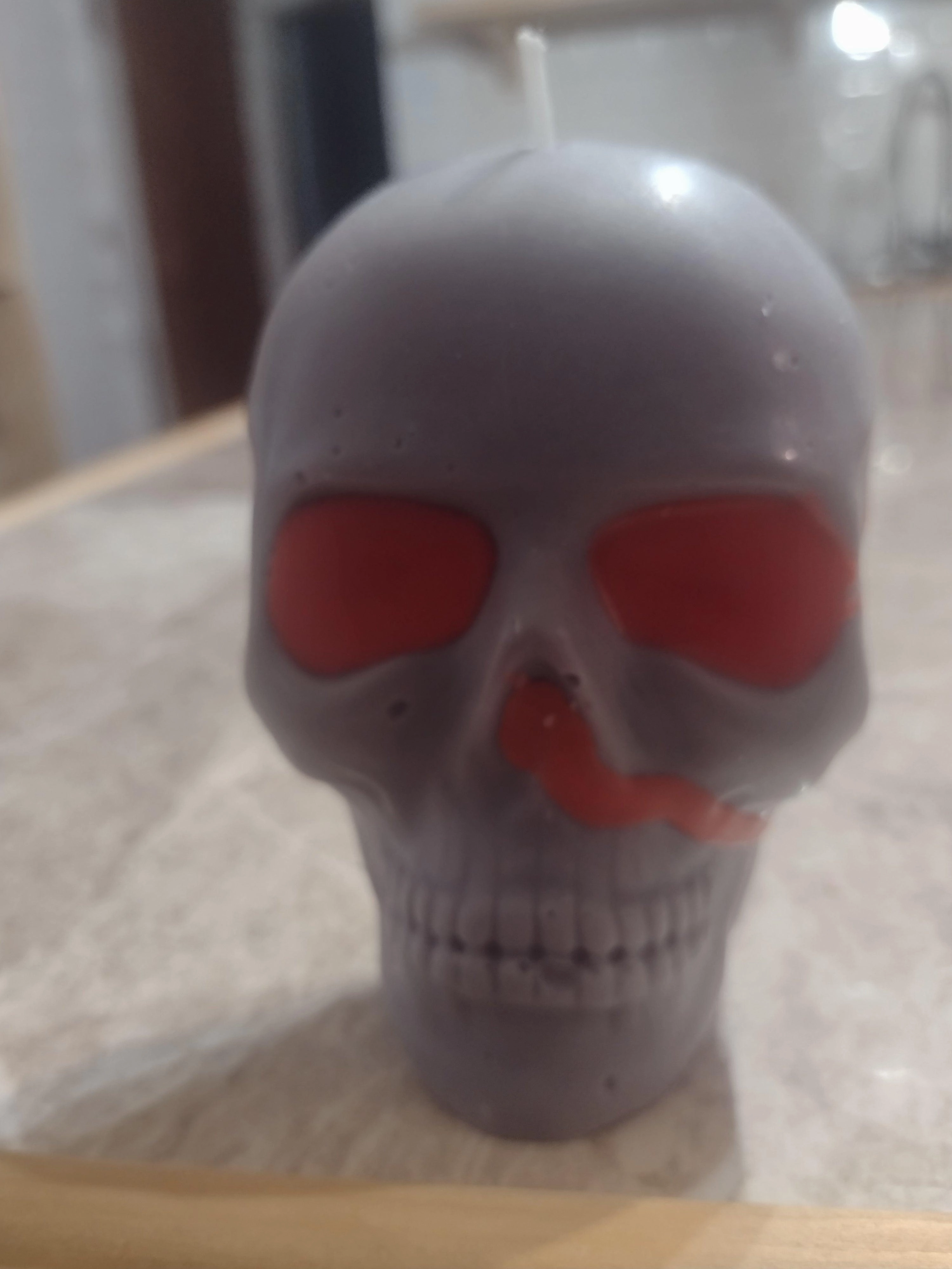 Crimson Gaze Skull Candle