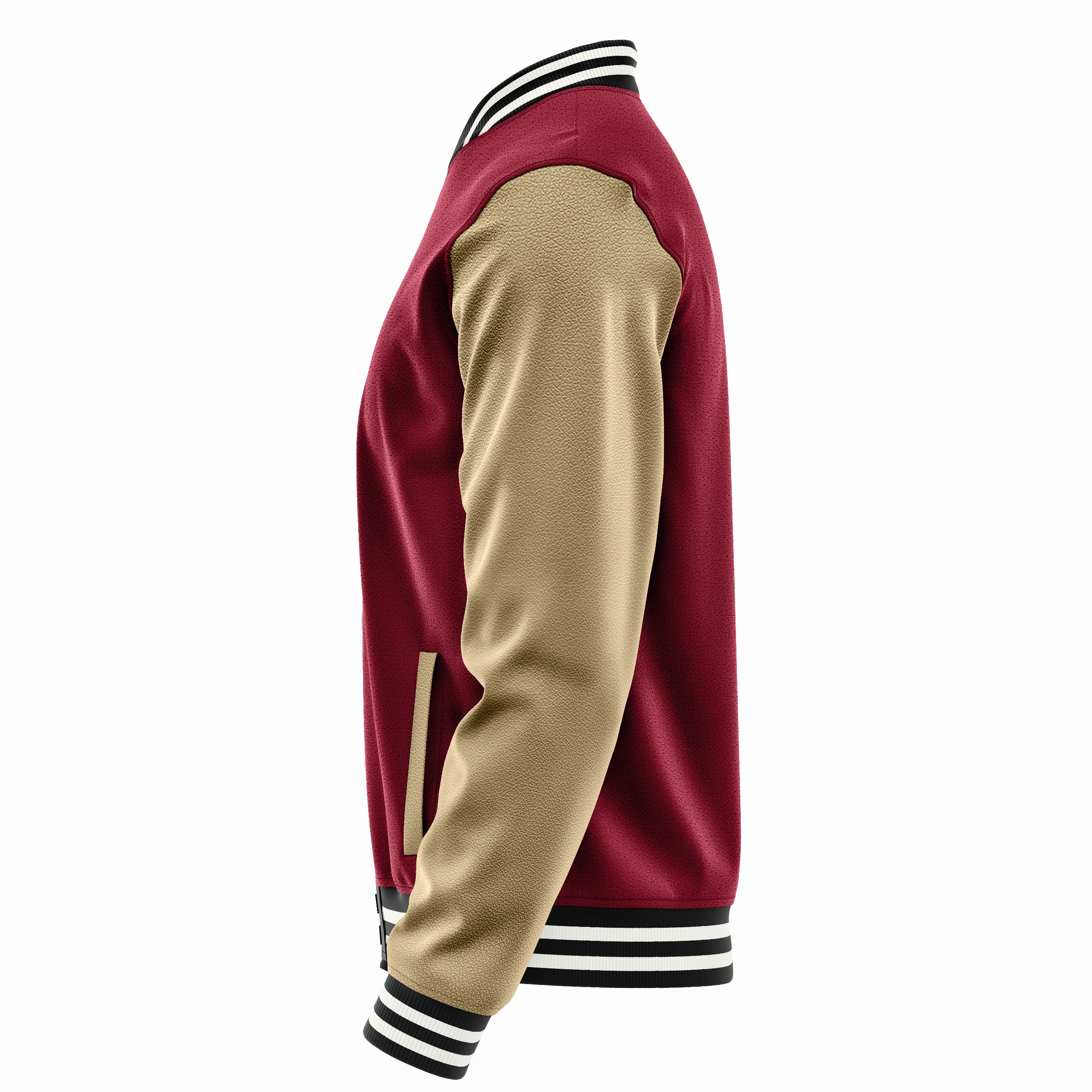 Crimson Red & Light Pink Leather Varsity Jacket