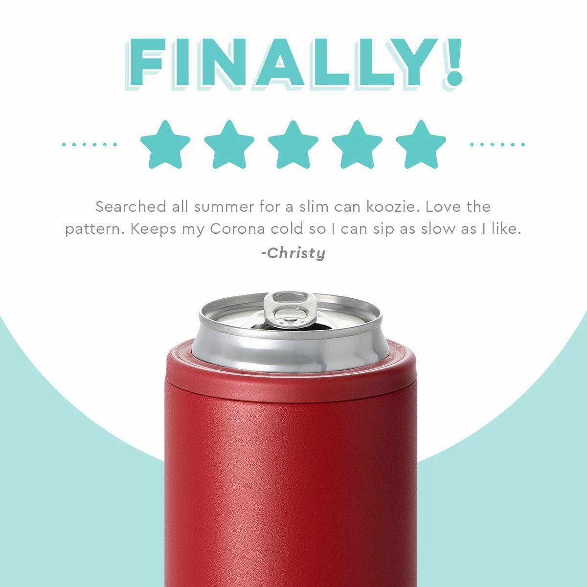 Crimson Skinny Can Cooler
