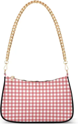 Cross Body Bag Gingham Red White Tote Bag Chain Bag Shoulder Bag Handbag Purse for Women