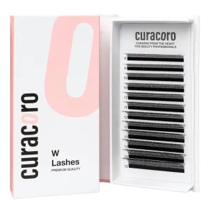 Curacoro W Eyelashes Extensions - 3D Handmade Volume Eyelashes, C CC D Curl, Thickness 0.05~0.07mm, 9-15mm Length Mixed Tray, Full Fluffy Volume Look, Long Lasting & Easy Application