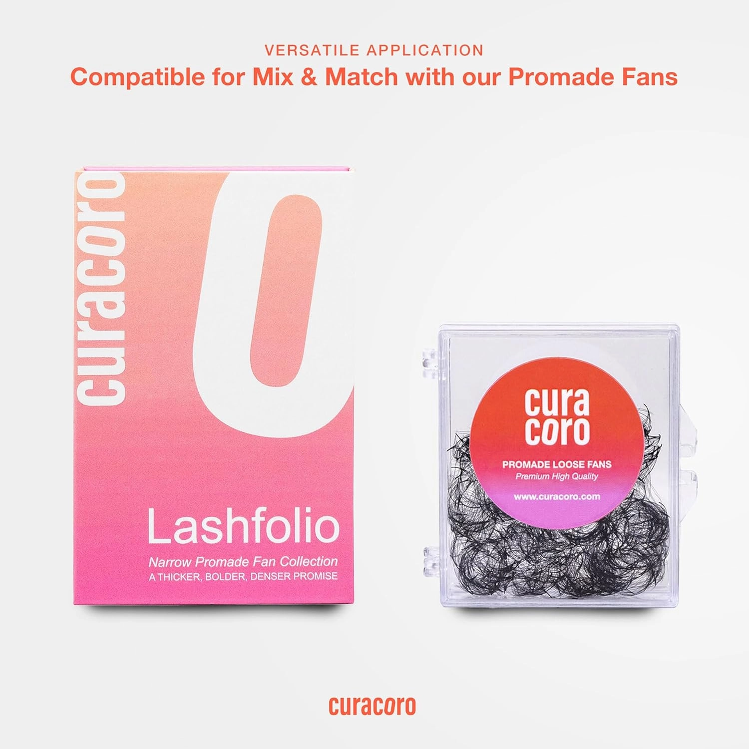Curacoro LashFolio Wet Promade Fans, Handmade Volume Eyelashes, 5D To 10D, C CC D Curl, 0.03~0.07 mm, 8-13mm Mix Length, Professional Long-Lasting Promade Lash Fans (5D-0.07 CC 8mm-13mm)