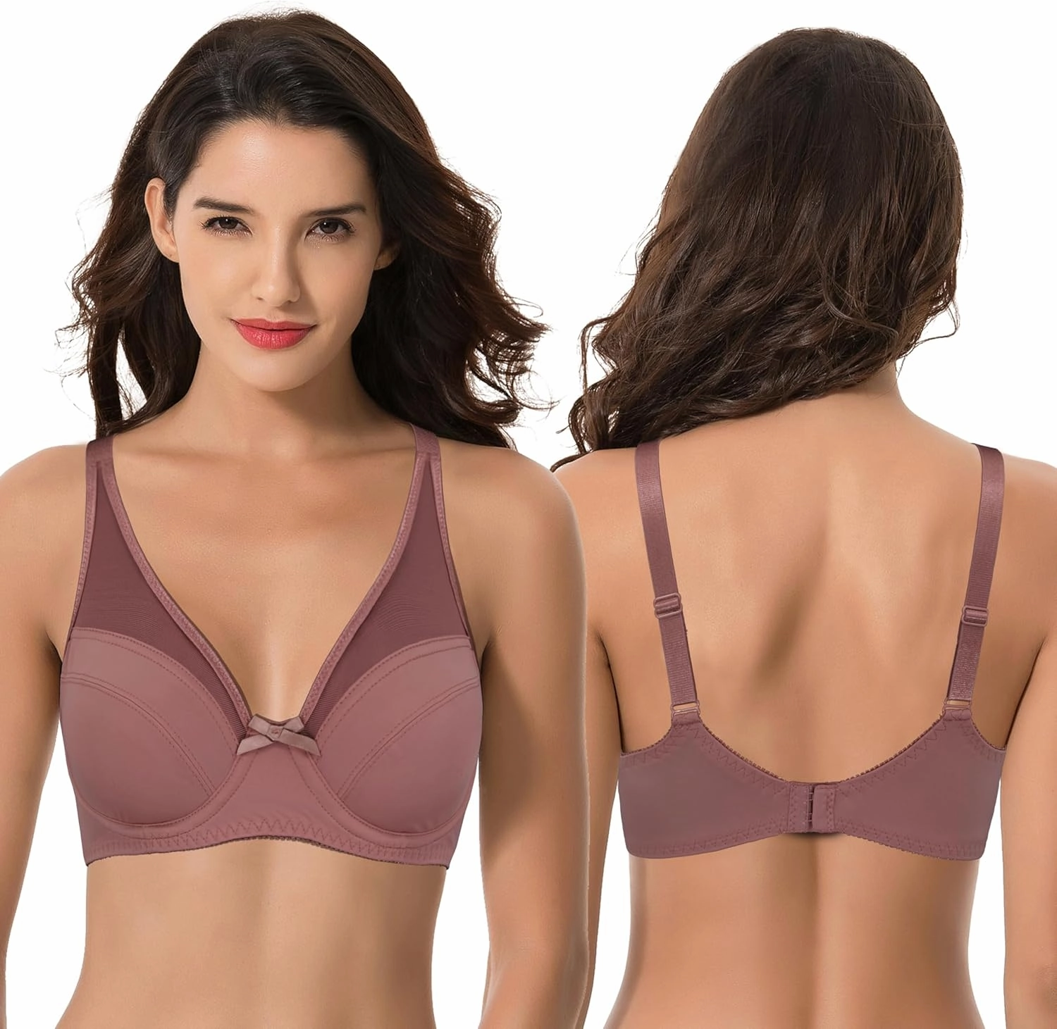 Curve Muse Women's Plus Size Minimizer Unlined Underwire Full Coverage Bra