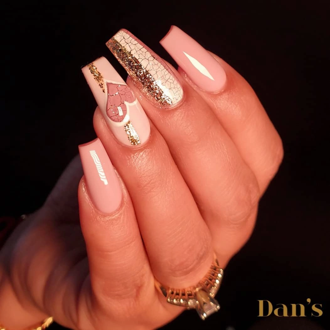 Dan's Nails Red Platinum Glitter Gel Polish