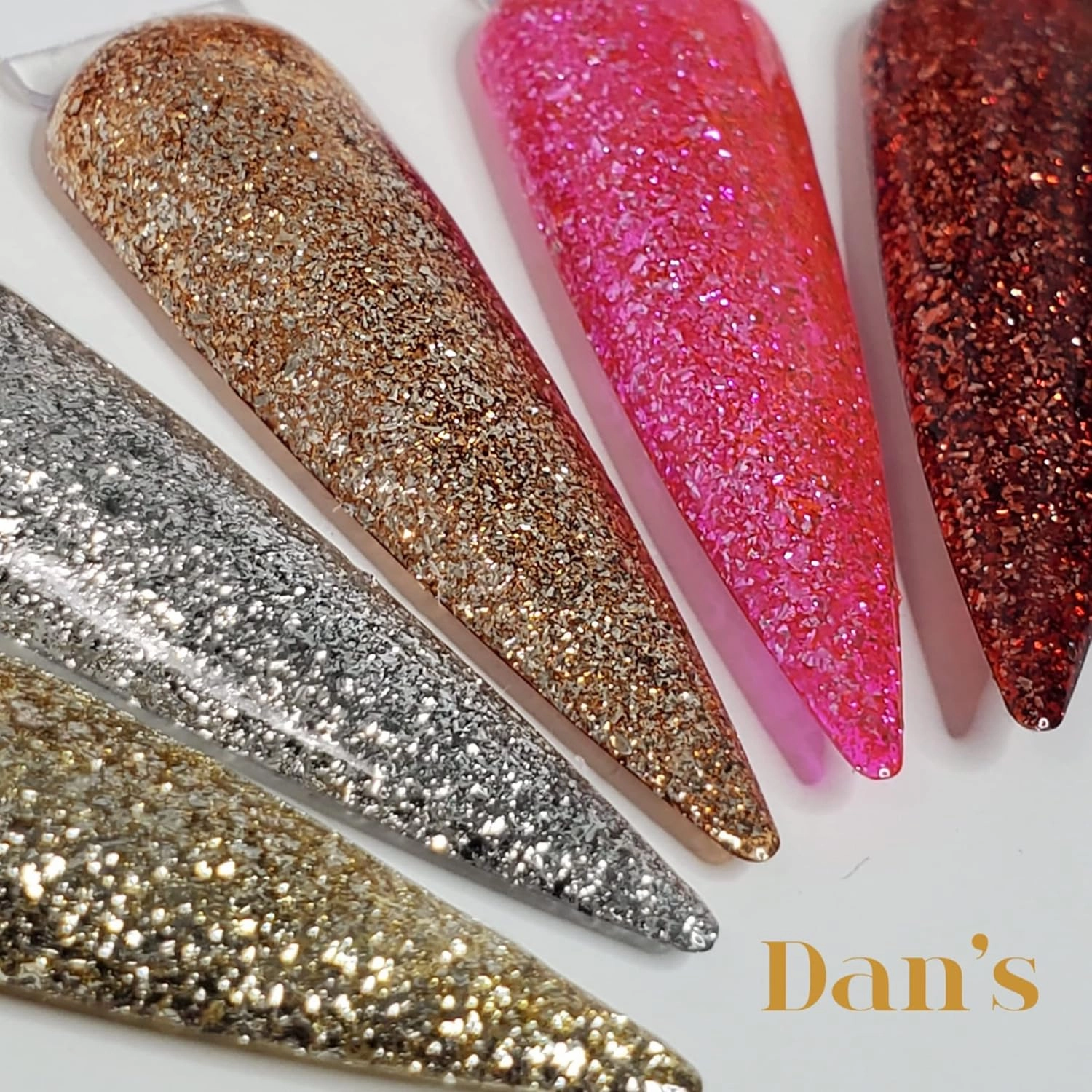 Dan's Nails Red Platinum Glitter Gel Polish