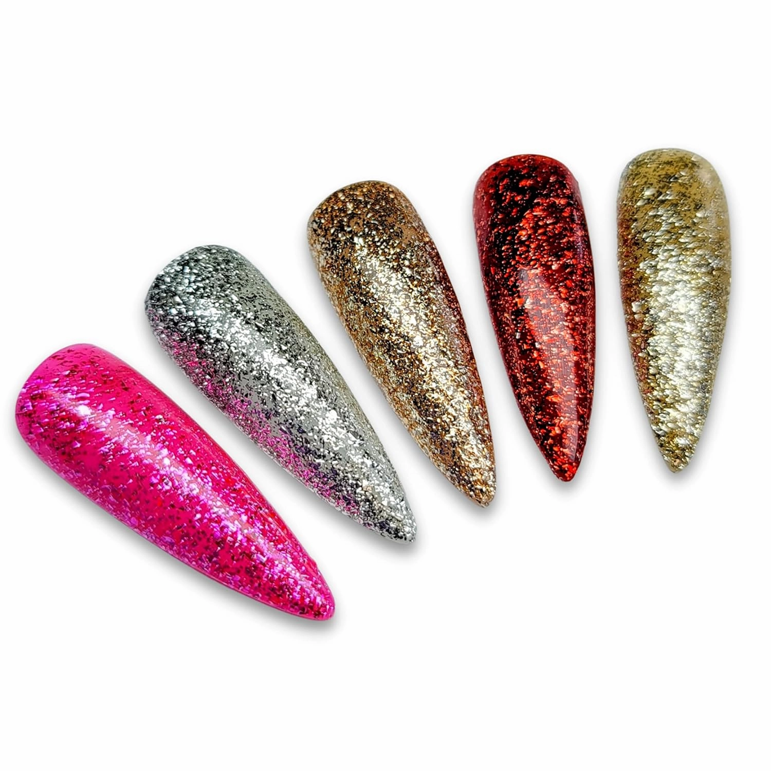 Dan's Nails Red Platinum Glitter Gel Polish