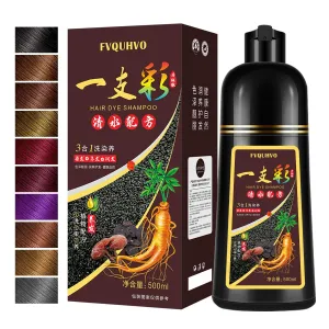 Dark Wine Red Hair Dye Shampoo for Gray Hair Coverage, Natural & Long-lasting Hair Color Shampoo Para Canas Mujer, 3 in 1 Herbal Shampoo Hair Dye, Gifts for Men Women 500ml
