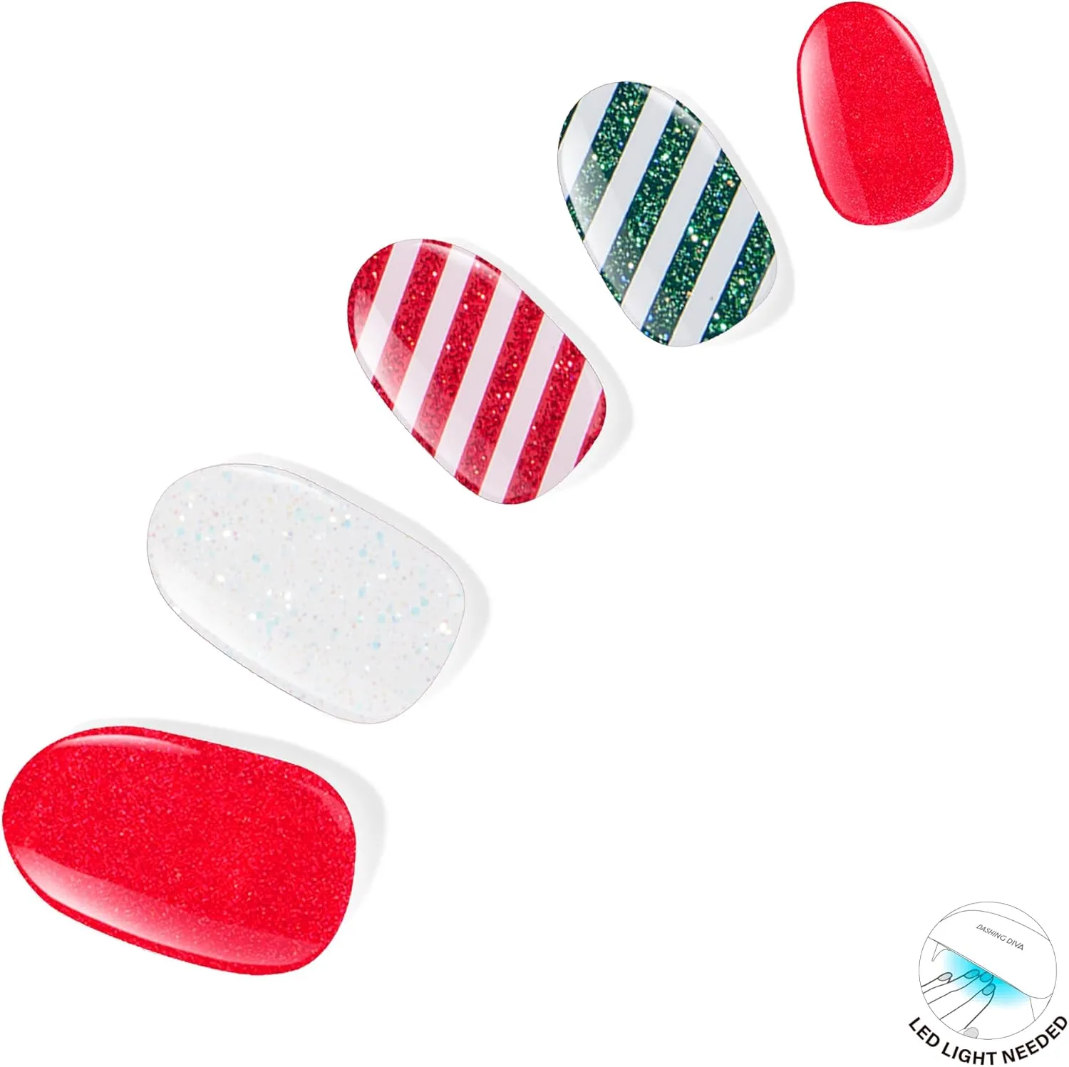 Dashing Diva Glaze Nail Strips - All Wrapped Up | Works with Any LED Nail Lamp | Long Lasting, Chip Resistant, Semicured Gel Nail Strips | Contains 32 Salon Quality Nail Wraps, 2 Prep Pad, 1 Nail File