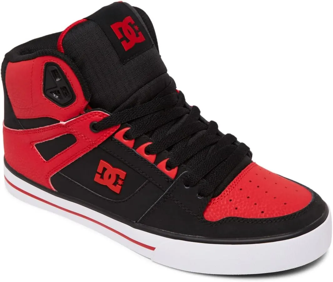 DC mens Pure High-top Wc Skateboard, Skate Shoe, Fiery Red/White/Black, 10.5 US