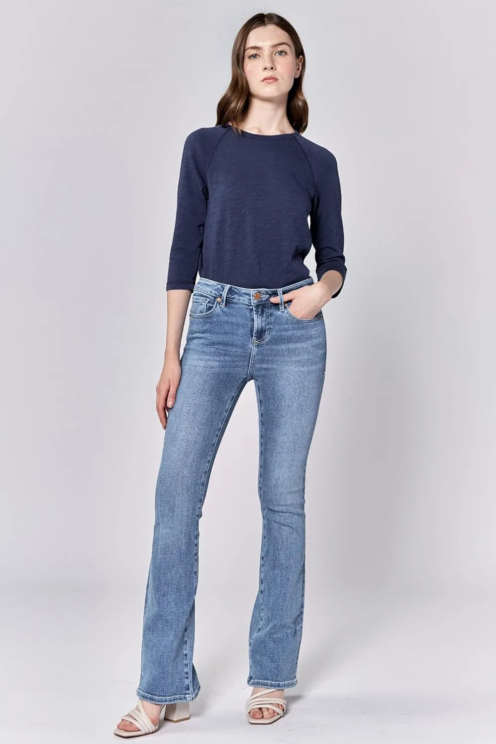 DEAR JOHN Jaxtyn Women's Bootcut Jeans Mid-Rise Midwaisted Full Inseam Comfort Stretch Denim fit