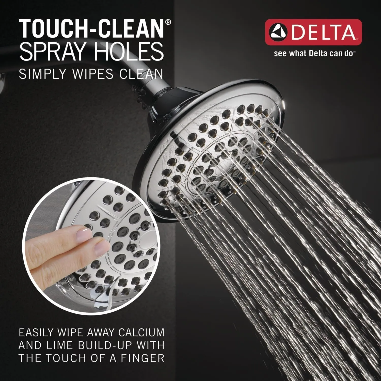 Delta Faucet Lahara 17 Series Dual-Function Shower Trim Kit with 5-Spray Touch-Clean Shower Head, Chrome T17238 (Valve Not Included)