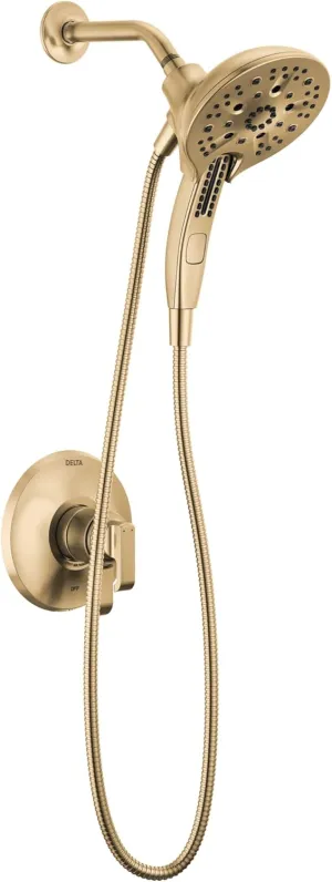 Delta Faucet Tetra 17 Series Dual-Function Gold Shower Faucet Set with In2ition 2-in-1 Shower Head with Handheld Spray, Gold Shower Faucet, Lumicoat Champagne Bronze T17289-CZ-PR (Valve Not Included)