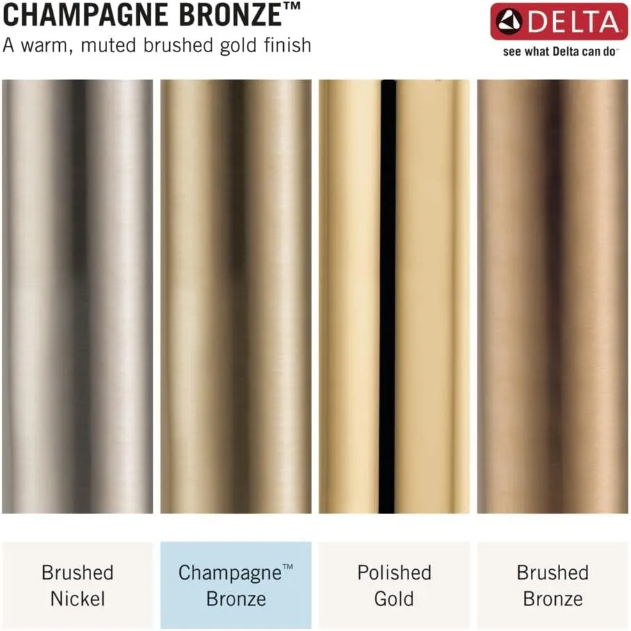 Delta Faucet Tetra 17 Series Dual-Function Gold Shower Faucet Set with In2ition 2-in-1 Shower Head with Handheld Spray, Gold Shower Faucet, Lumicoat Champagne Bronze T17289-CZ-PR (Valve Not Included)