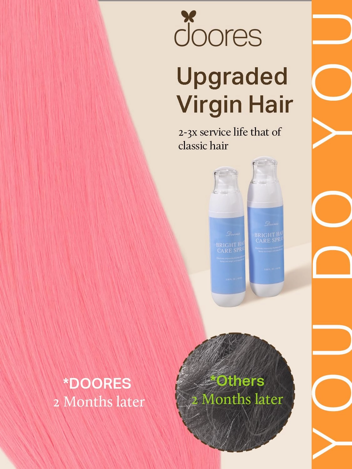 DOORES Human Hair Extensions, Light Pink Tape in Hair Extensions Real Human Hair, Remy Human Hair Extensions Invisible Tape Straight, 30g 10pcs 22 Inch