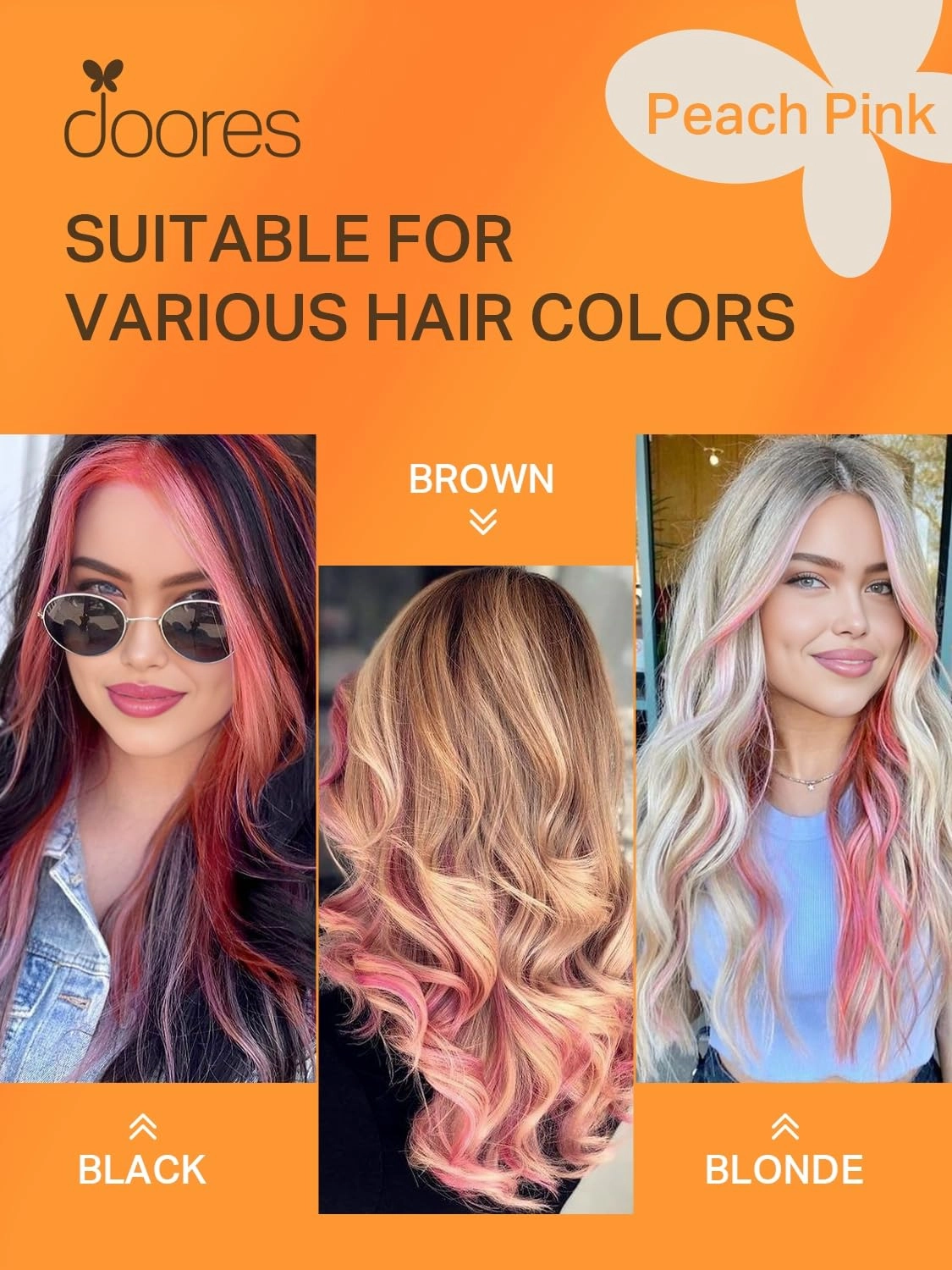 DOORES Human Hair Extensions, Light Pink Tape in Hair Extensions Real Human Hair, Remy Human Hair Extensions Invisible Tape Straight, 30g 10pcs 22 Inch
