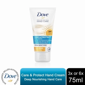 Dove Nourishing Hand Care SPF15 Care&Protect NutriDuo HandCream 75ml, 3pk or 6pk