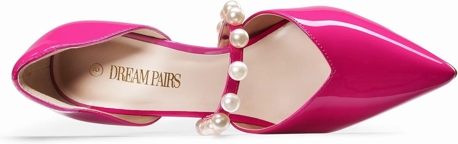 DREAM PAIRS Women's Closed Toe High Heels Stiletto Pointed Toe Strappy Pearl Elegant D'Orsay Dress Wedding Party Pumps Shoes