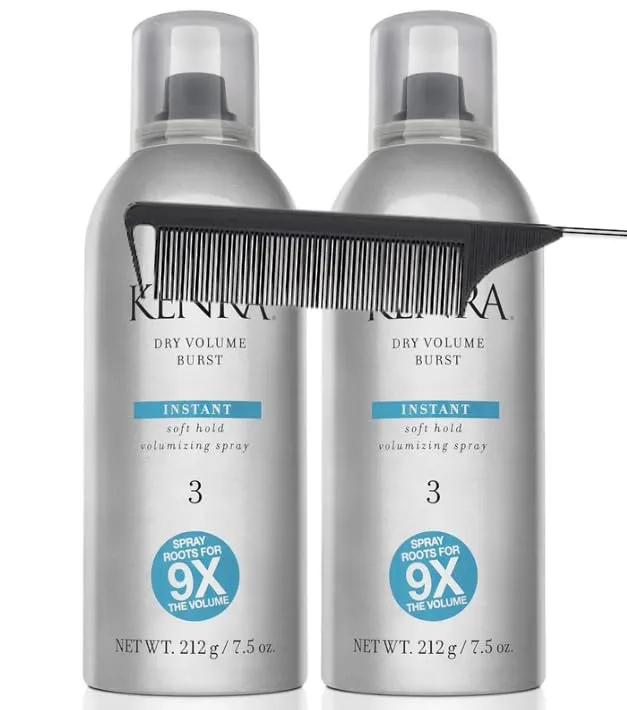 Dry Volume Burst 3 | Instant Soft Hold Volumizing Spray (7.5 Oz) Comb Included