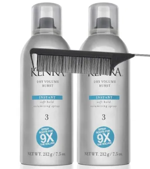 Dry Volume Burst 3 | Instant Soft Hold Volumizing Spray (7.5 Oz) Comb Included