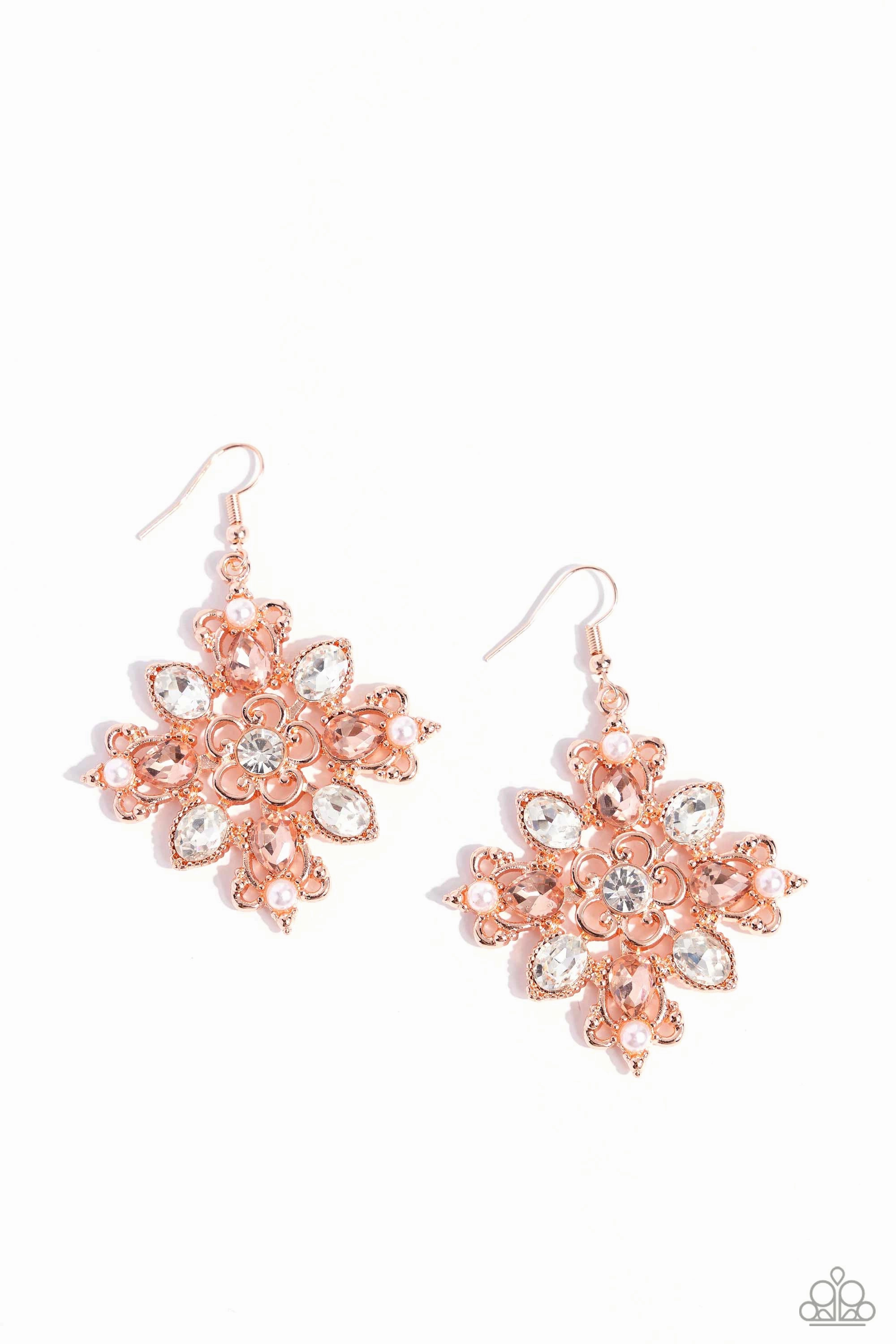 Earrings Fancy-Free Florals - Copper