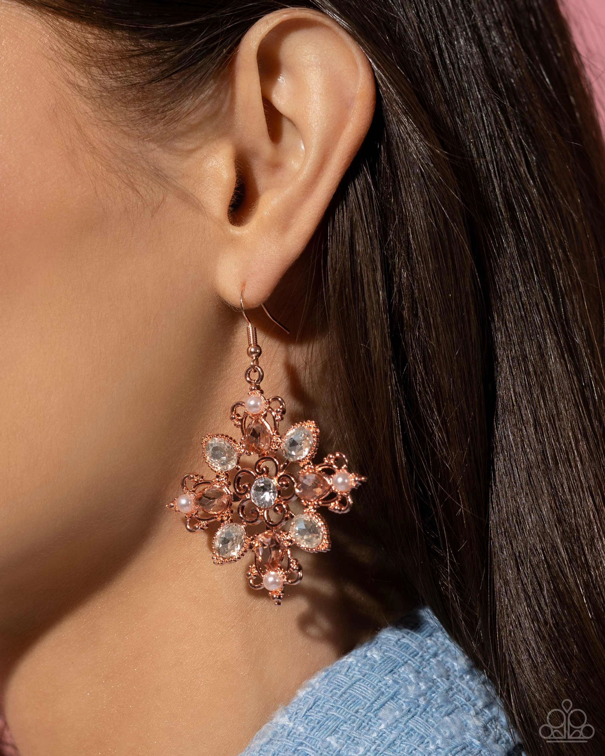 Earrings Fancy-Free Florals - Copper