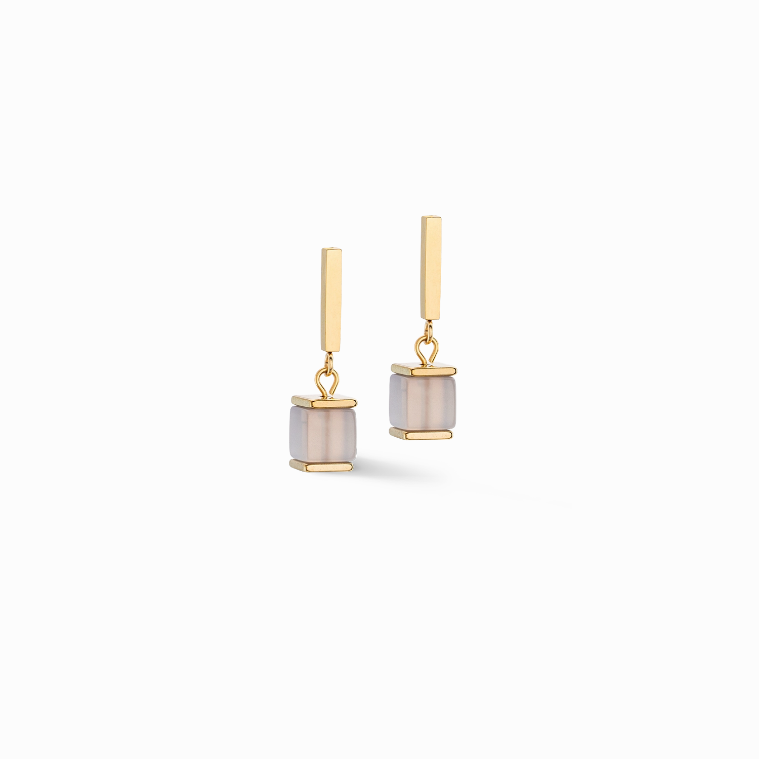 Earrings Precious Statement Cubes grey-peach