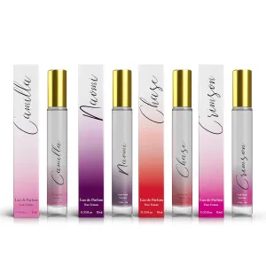 Eau De Parfum for Women Rollerball Set - Naomi, Camilla, Chase, and Crimson - INSPIRED by BRIGHT CRYSTAL, JADORE, BAC. RUG. 540 - (0.33 fl oz / 10 ml) Each