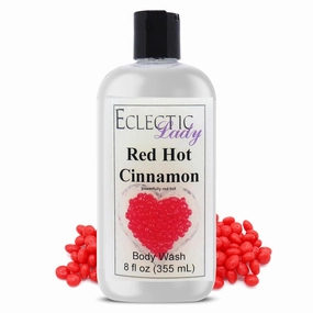 Eclectic Lady Liquid Pearl Body Wash - Red Hot Cinnamon Scent 3-in-1 Use For Bubble Bath, Hand Soap & Body Wash, Phthalate-Free Red Hot Cinnamon Fragrance, Handcrafted in USA (8 oz)