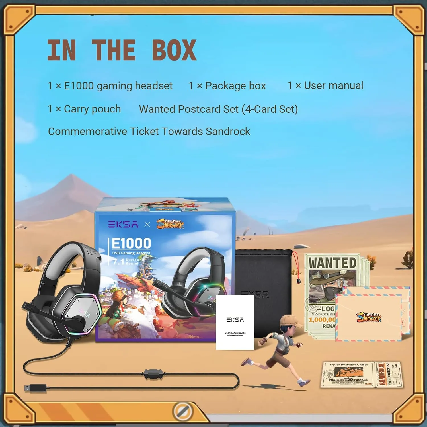 EKSA Gaming Headset, Noise Canceling Mic & RGB Light, Gaming Headphones Compatible with PC, PS4, PS5, Laptop, Computer (Gray-Sandrock)