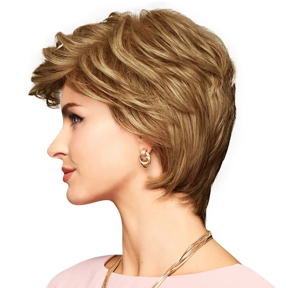 Enthusiastic Wig Cap, Short Shag With Layers And Volume by Hairuwear, Brown Blonde