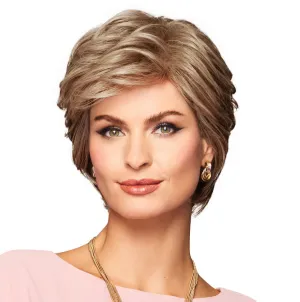 Enthusiastic Wig Cap, Short Shag With Layers And Volume by Hairuwear, Brown Grey